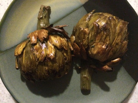 Grilled artichokes