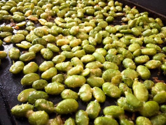 Parm roasted edamame